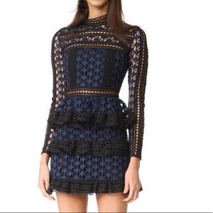 Self portrait dress black and blue star